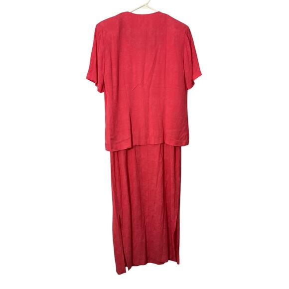 90’s K Studio Size 10 Coral Embroidered Floral 2 Piece Dress & Jacket - Picture 6 of 6